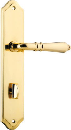 Sarlat Lever - Shouldered Backplate - Ella Grace - Iver - Polished Brass - Door Levers