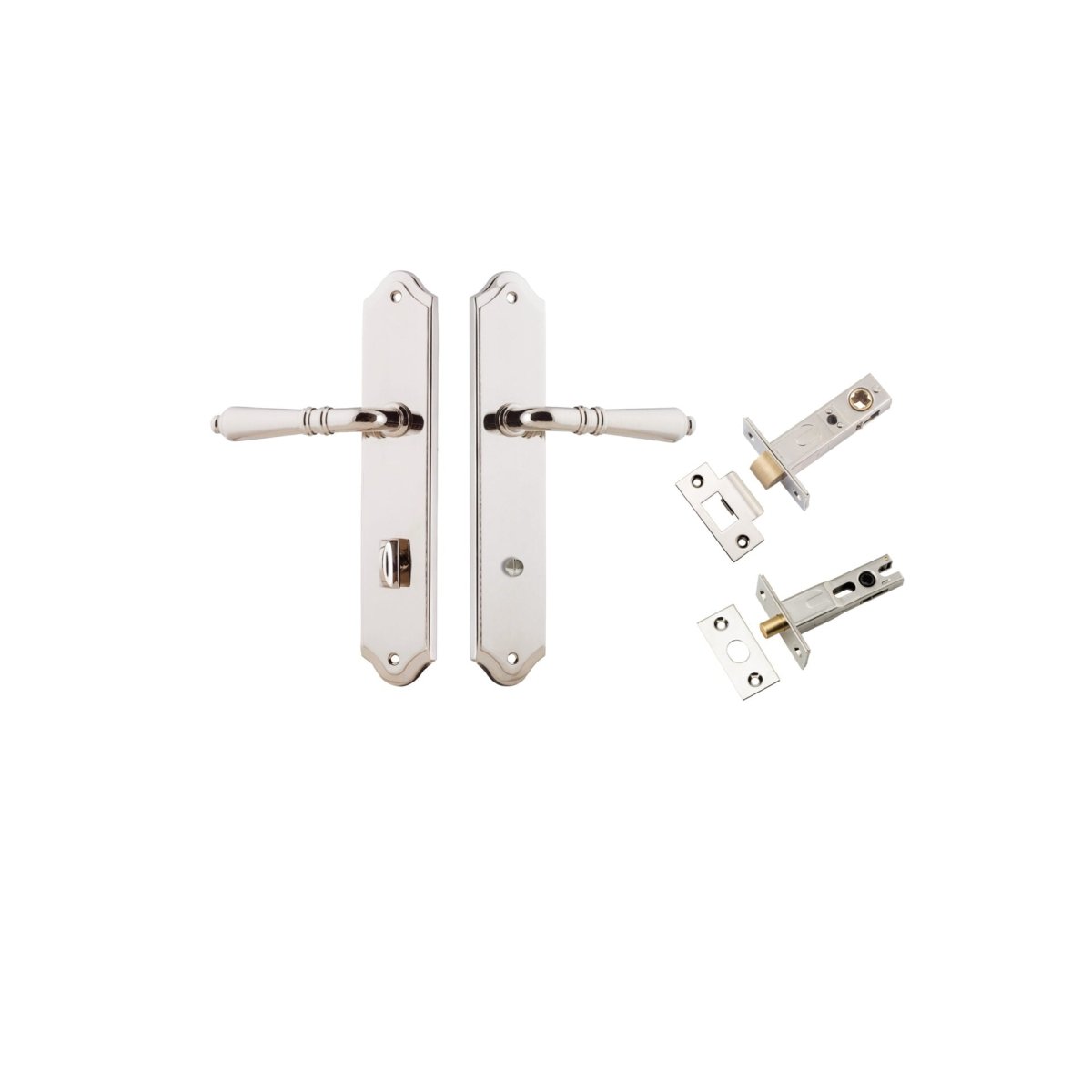 Sarlat Lever - Shouldered Backplate - Ella Grace - Iver - Polished Nickel - Door Levers