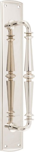 Sarlat Pull Handle on Back Plate (Single) - Ella Grace - Iver - Polished Nickel - Pull Handles