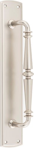 Sarlat Pull Handle on Back Plate (Single) - Ella Grace - Iver - Satin Nickel - Pull Handles