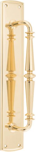 Sarlat Pull Handle on Back Plate (Single) - Ella Grace - Iver - Polished Brass - Pull Handles