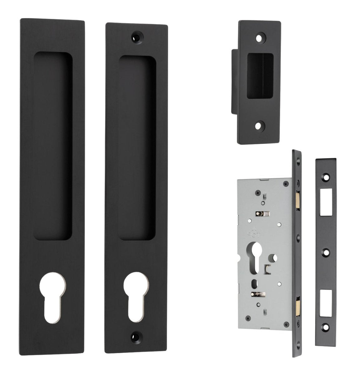 Sliding Door Flush Pull Locking - Rectangular - Ella Grace - Iver - Matt Black - Sliding Door Pulls