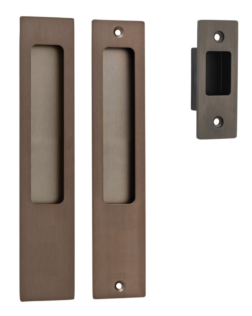 Sliding Door Flush Pull Passage - Rectangular - Ella Grace - Iver - Signature Brass - Sliding Door Pulls