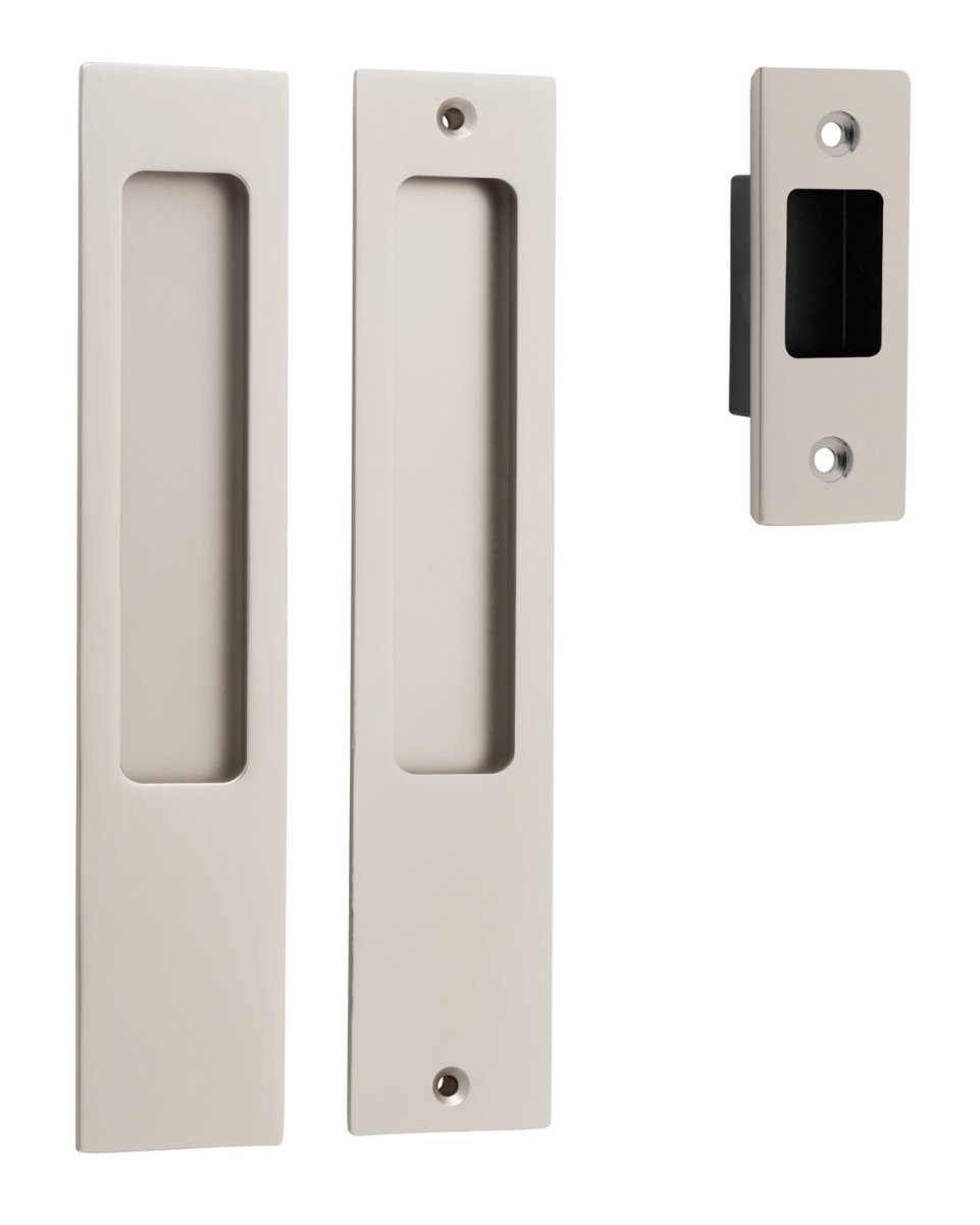 Sliding Door Flush Pull Passage - Rectangular - Ella Grace - Iver - Satin Nickel - Sliding Door Pulls