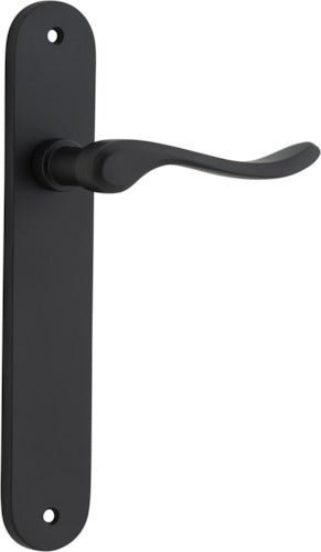 Stirling Lever - Oval Backplate - Ella Grace - Iver - Matt Black - Door Levers