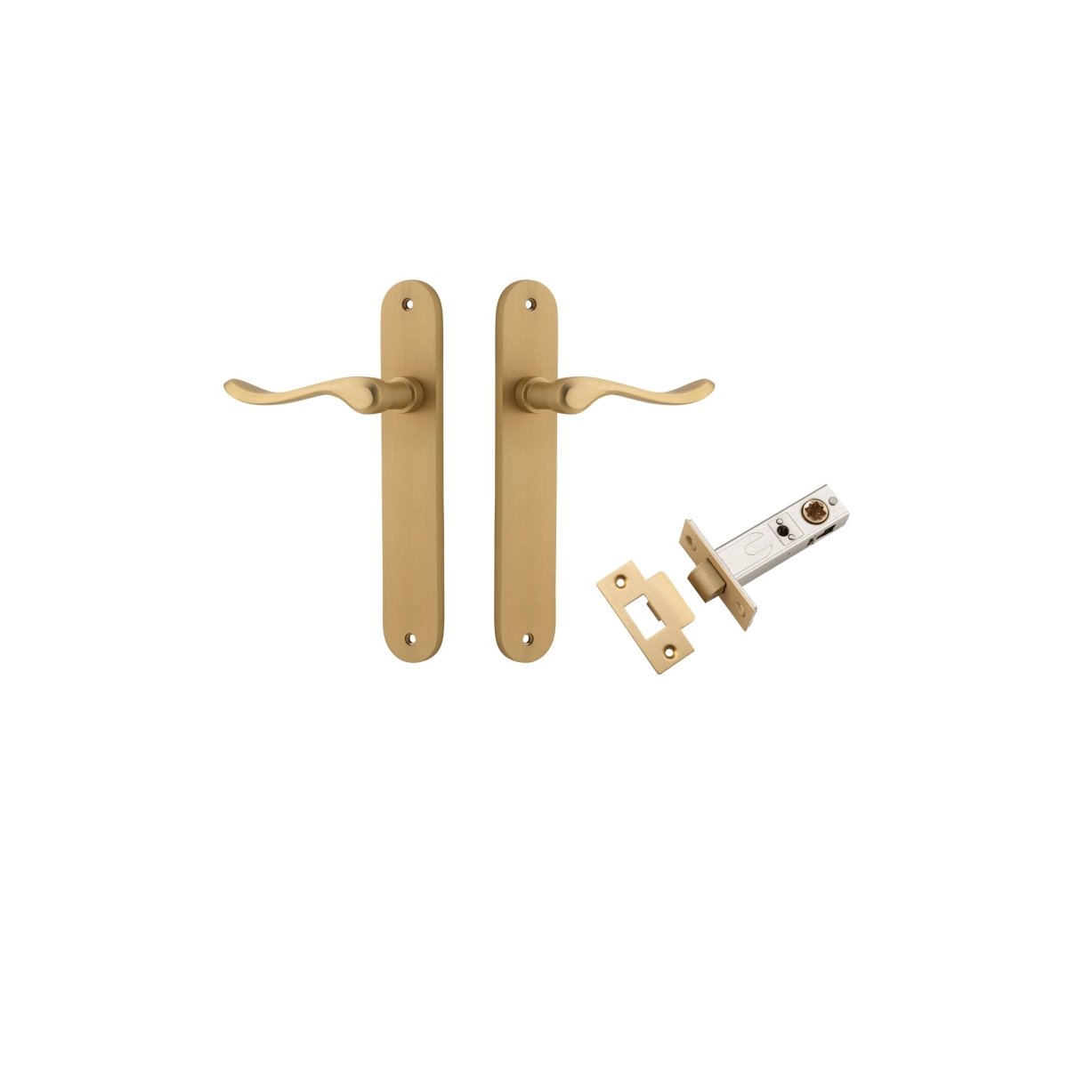 Stirling Lever - Oval Backplate - Ella Grace - Iver - Brushed Brass - Door Levers