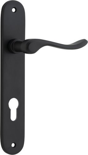 Stirling Lever - Oval Backplate - Ella Grace - Iver - Matt Black - Door Levers