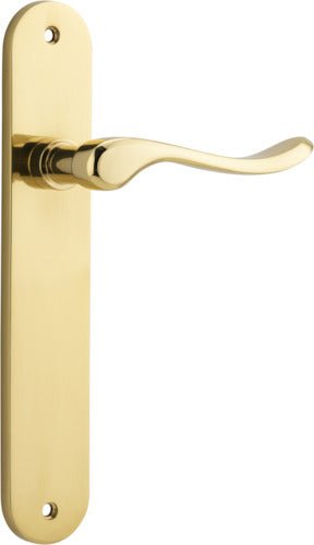 Stirling Lever - Oval Backplate - Ella Grace - Iver - Polished Brass - Door Levers