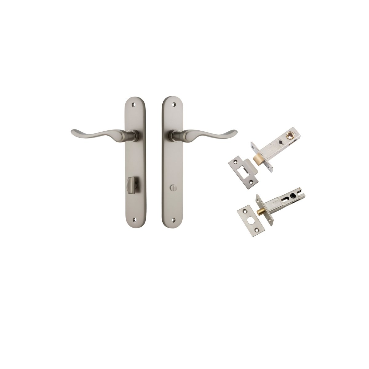 Stirling Lever - Oval Backplate - Ella Grace - Iver - Satin Nickel - Door Levers