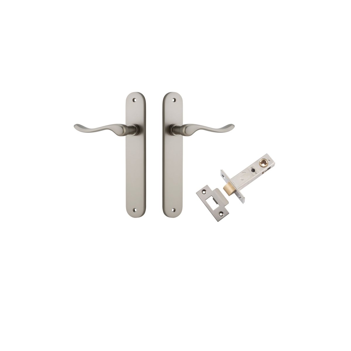 Stirling Lever - Oval Backplate - Ella Grace - Iver - Satin Nickel - Door Levers