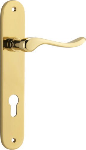 Stirling Lever - Oval Backplate - Ella Grace - Iver - Polished Brass - Door Levers