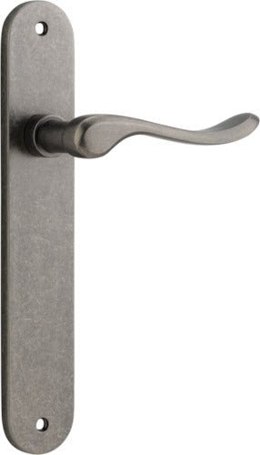 Stirling Lever - Oval Backplate - Ella Grace - Iver - Distressed Nickel - Door Levers