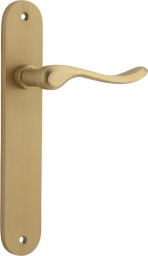 Stirling Lever - Oval Backplate - Ella Grace - Iver - Brushed Brass - Door Levers