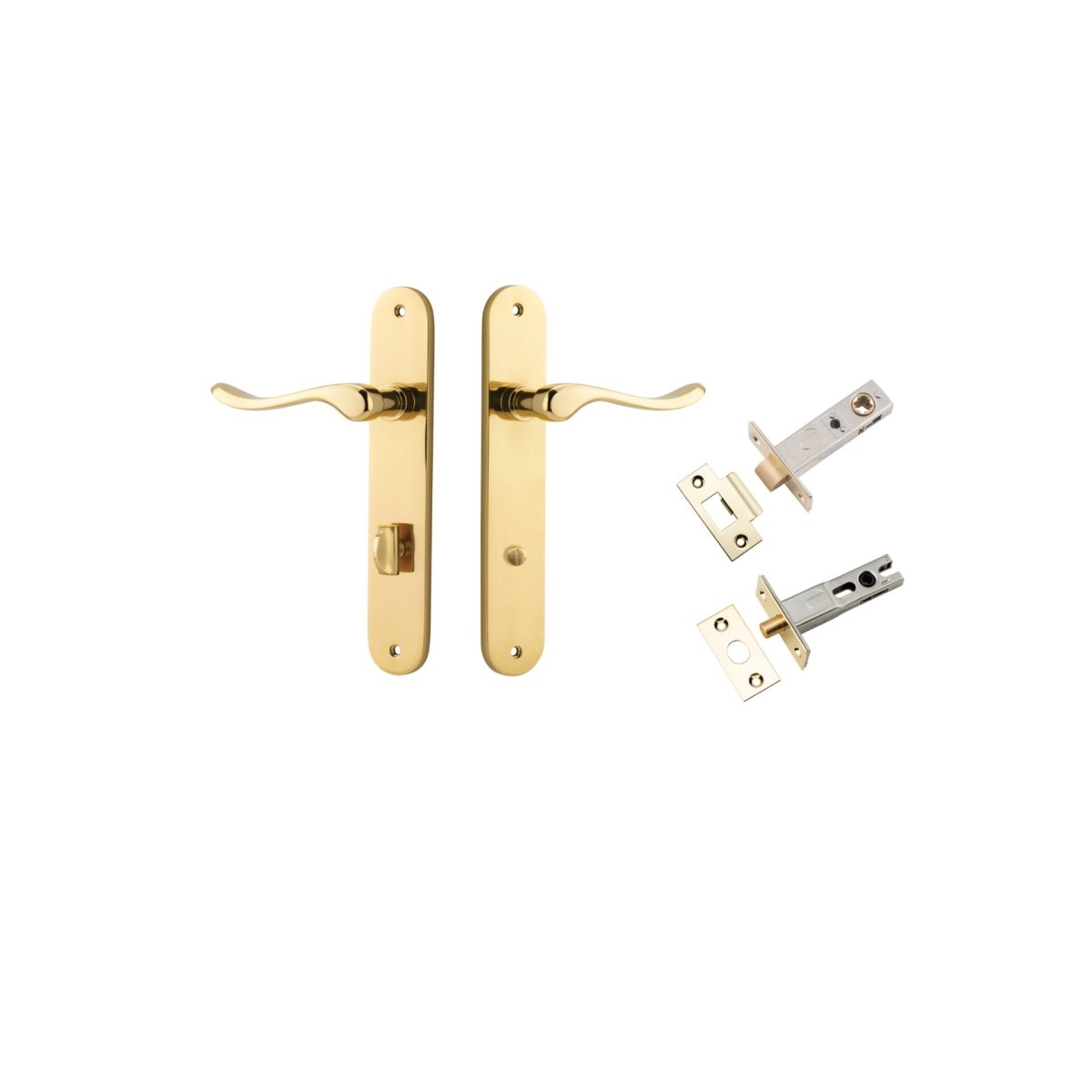 Stirling Lever - Oval Backplate - Ella Grace - Iver - Polished Brass - Door Levers