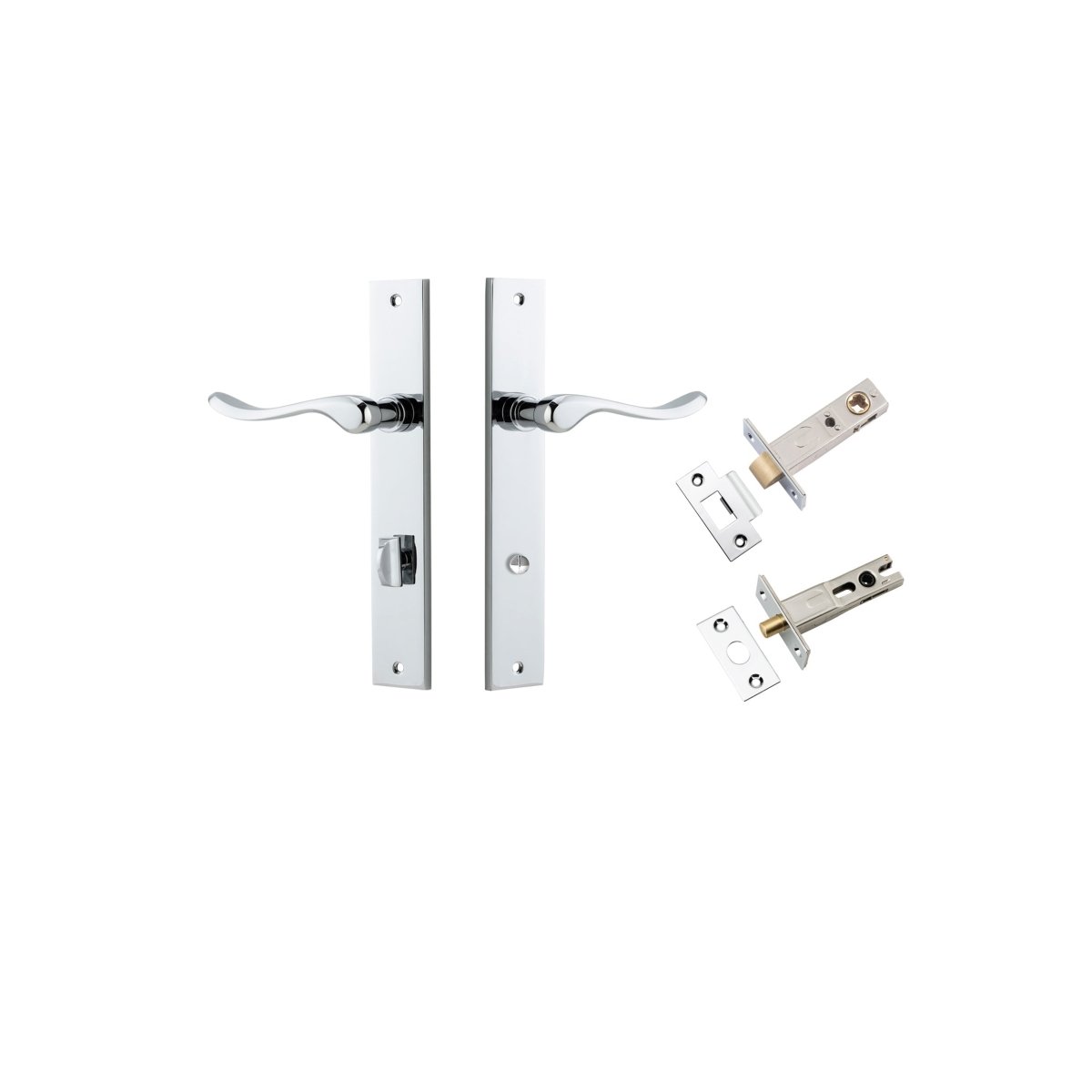 Stirling Lever - Rectangular Backplate - Ella Grace - Iver - Polished Chrome - Door Levers