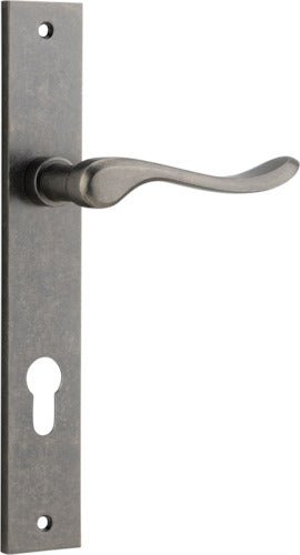 Stirling Lever - Rectangular Backplate - Ella Grace - Iver - Distressed Nickel - Door Levers