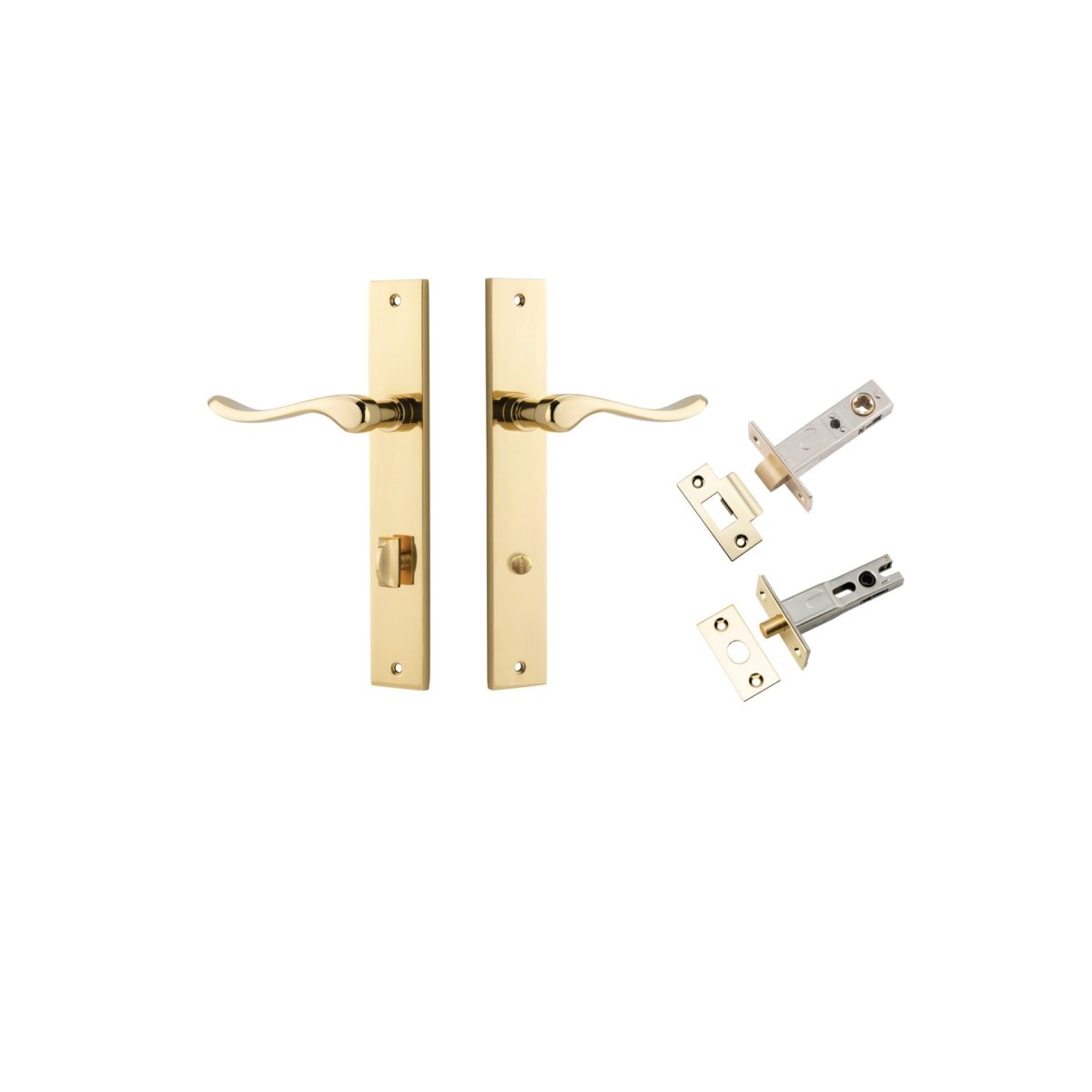 Stirling Lever - Rectangular Backplate - Ella Grace - Iver - Polished Brass - Door Levers