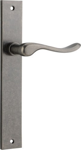 Stirling Lever - Rectangular Backplate - Ella Grace - Iver - Distressed Nickel - Door Levers