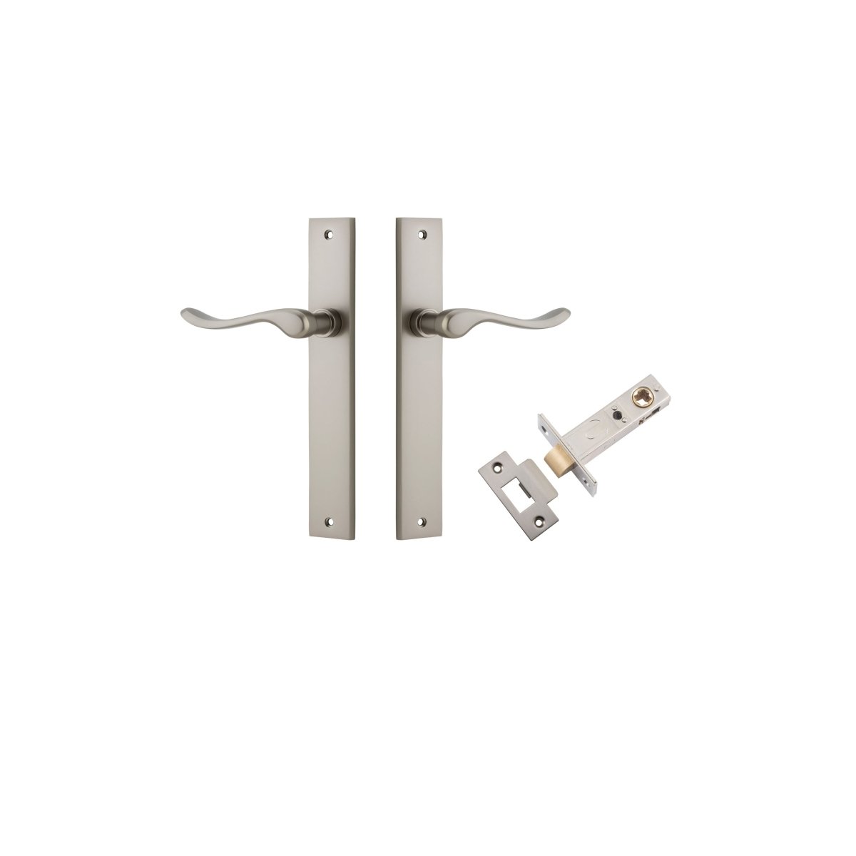 Stirling Lever - Rectangular Backplate - Ella Grace - Iver - Satin Nickel - Door Levers