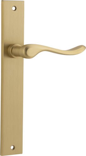 Stirling Lever - Rectangular Backplate - Ella Grace - Iver - Brushed Brass - Door Levers