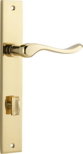 Stirling Lever - Rectangular Backplate - Ella Grace - Iver - Polished Brass - Door Levers