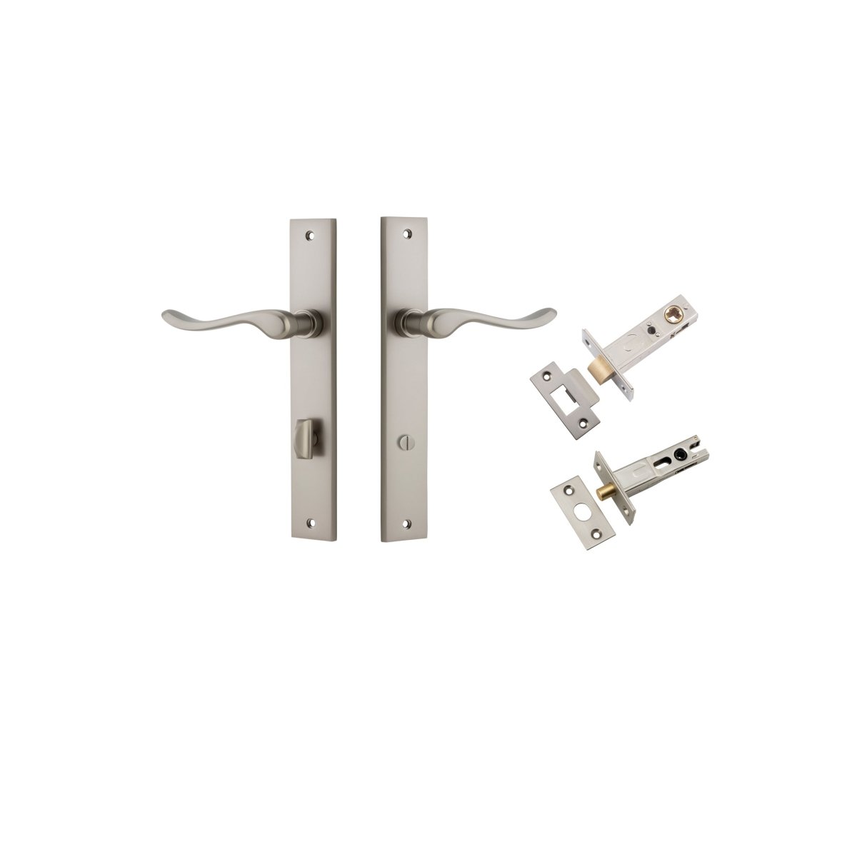 Stirling Lever - Rectangular Backplate - Ella Grace - Iver - Satin Nickel - Door Levers