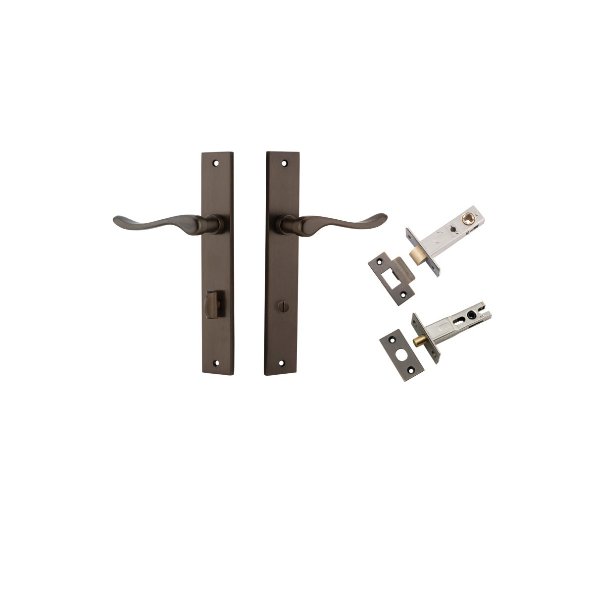 Stirling Lever - Rectangular Backplate - Ella Grace - Iver - Signature Brass - Door Levers