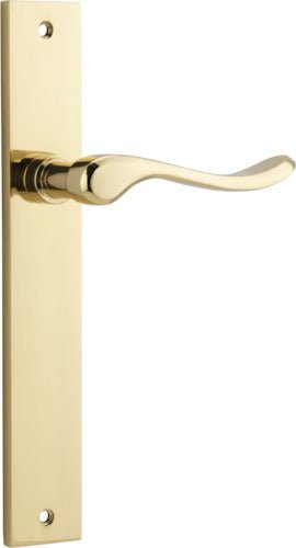 Stirling Lever - Rectangular Backplate - Ella Grace - Iver - Polished Brass - Door Levers