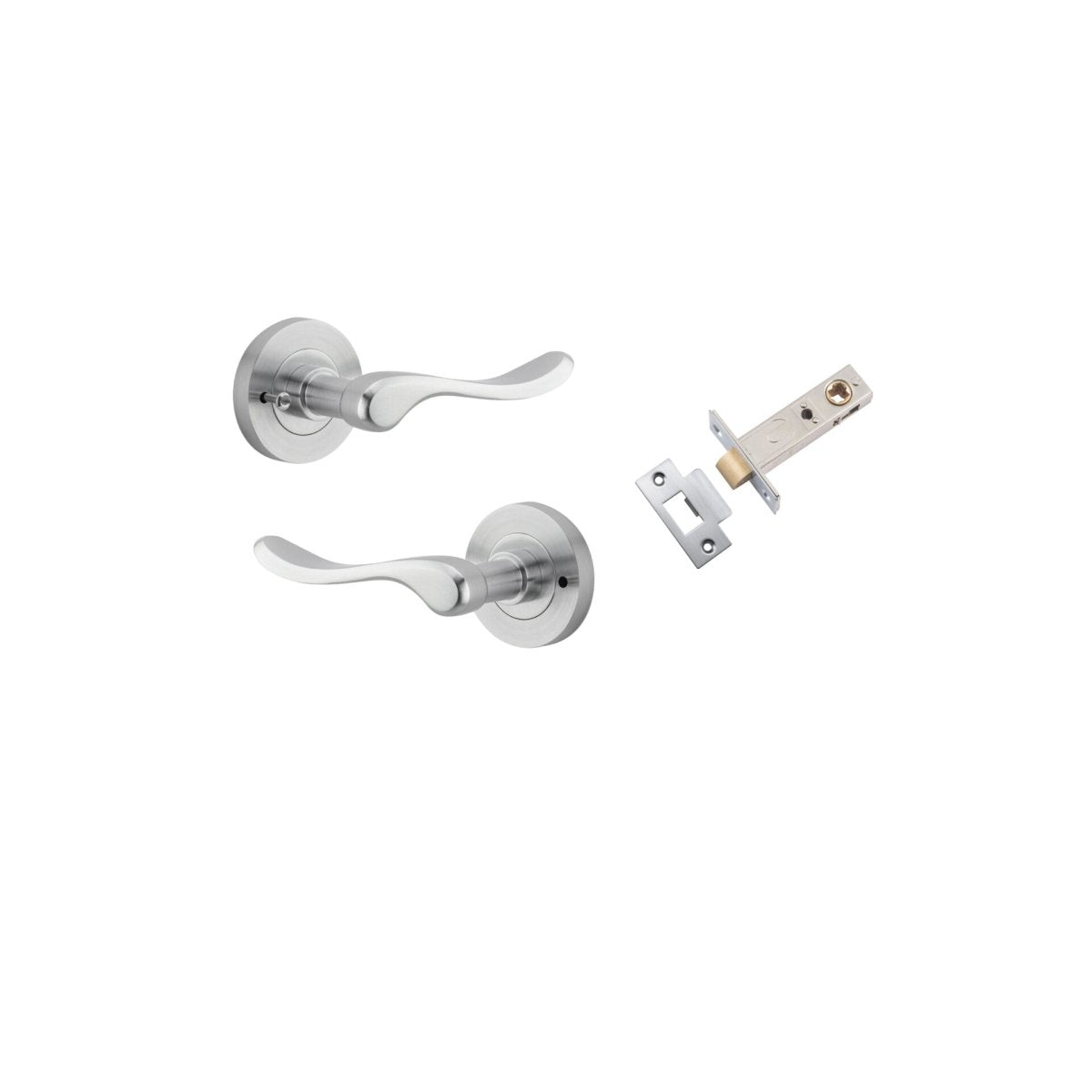 Stirling Lever - Round Rose - Ella Grace - Iver - Brushed Chrome - Door Levers