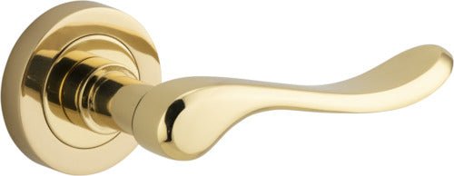 Stirling Lever - Round Rose - Ella Grace - Iver - Polished Brass - Door Levers