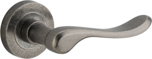 Stirling Lever - Round Rose - Ella Grace - Iver - Distressed Nickel - Door Levers