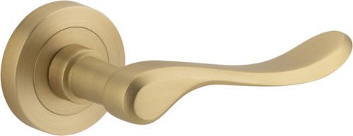 Stirling Lever - Round Rose - Ella Grace - Iver - Brushed Brass - Door Levers