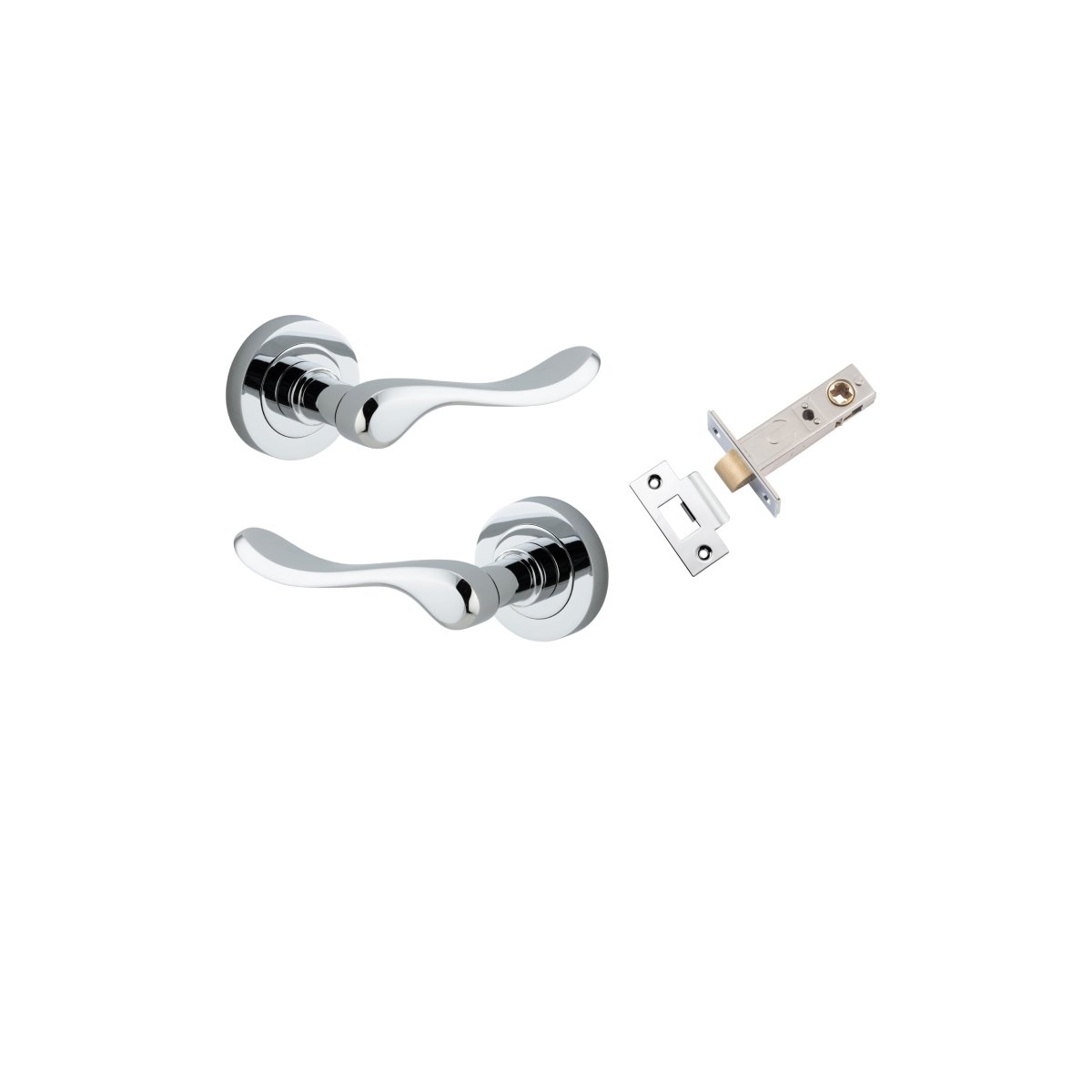 Stirling Lever - Round Rose - Ella Grace - Iver - Polished Chrome - Door Levers