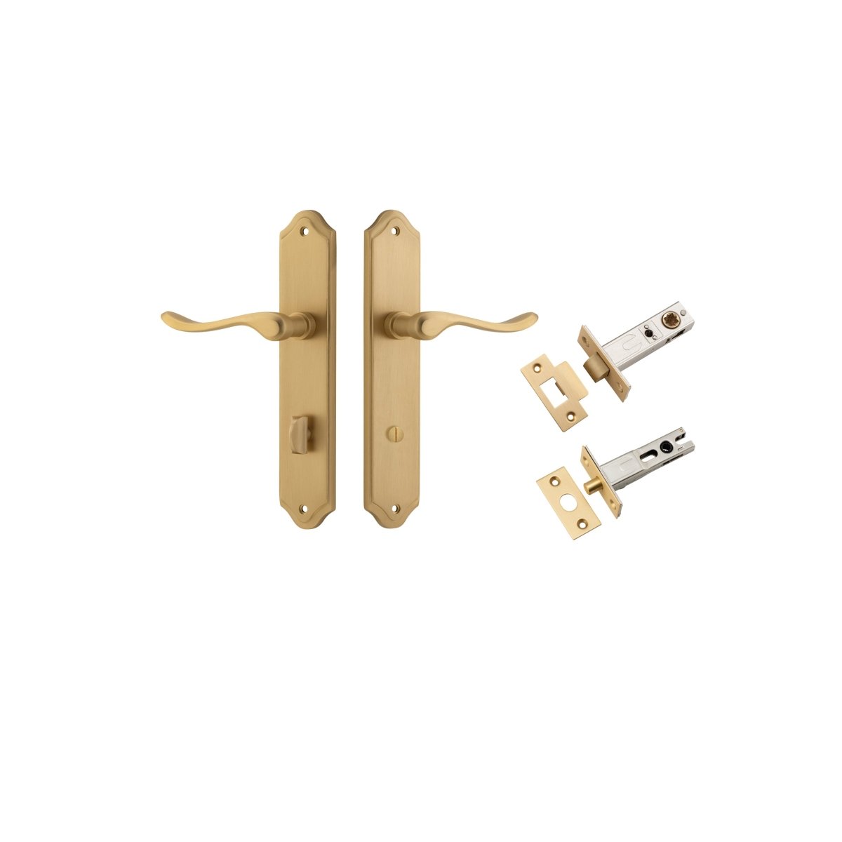 Stirling Lever - Shouldered Backplate - Ella Grace - Iver - Brushed Brass - Door Levers