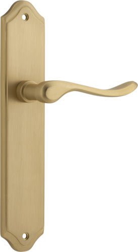 Stirling Lever - Shouldered Backplate - Ella Grace - Iver - Brushed Brass - Door Levers