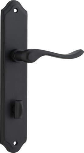 Stirling Lever - Shouldered Backplate - Ella Grace - Iver - Matt Black - Door Levers