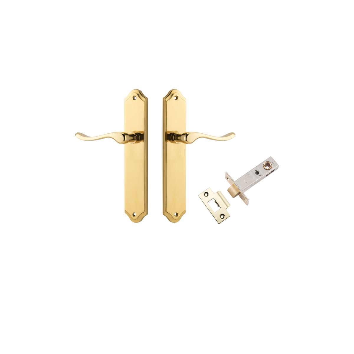 Stirling Lever - Shouldered Backplate - Ella Grace - Iver - Polished Brass - Door Levers