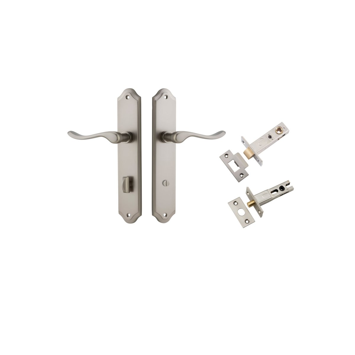 Stirling Lever - Shouldered Backplate - Ella Grace - Iver - Satin Nickel - Door Levers