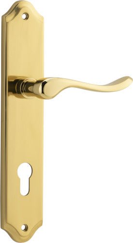 Stirling Lever - Shouldered Backplate - Ella Grace - Iver - Polished Brass - Door Levers