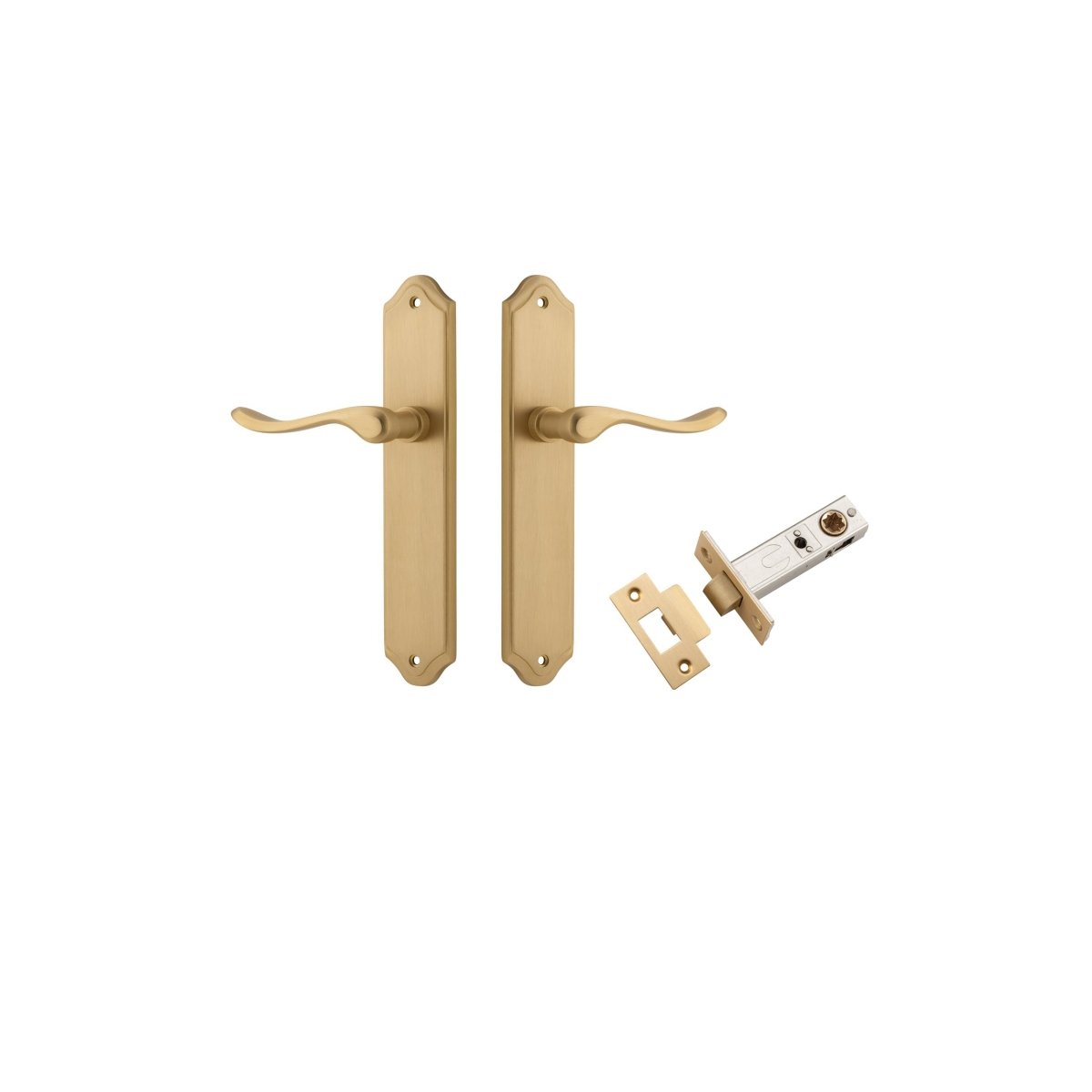 Stirling Lever - Shouldered Backplate - Ella Grace - Iver - Brushed Brass - Door Levers