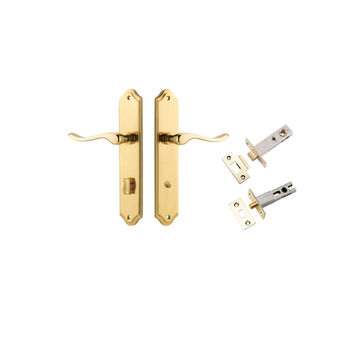 Stirling Lever - Shouldered Backplate - Ella Grace - Iver - Polished Brass - Door Levers