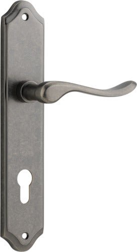 Stirling Lever - Shouldered Backplate - Ella Grace - Iver - Distressed Nickel - Door Levers