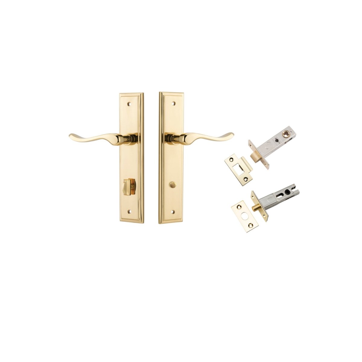 Stirling Lever - Stepped Backplate - Ella Grace - Iver - Polished Brass - Door Levers