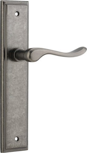 Stirling Lever - Stepped Backplate - Ella Grace - Iver - Distressed Nickel - Door Levers