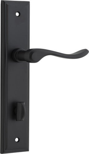 Stirling Lever - Stepped Backplate - Ella Grace - Iver - Matt Black - Door Levers