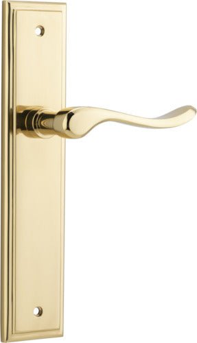 Stirling Lever - Stepped Backplate - Ella Grace - Iver - Polished Brass - Door Levers