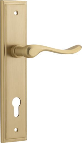 Stirling Lever - Stepped Backplate - Ella Grace - Iver - Brushed Brass - Door Levers