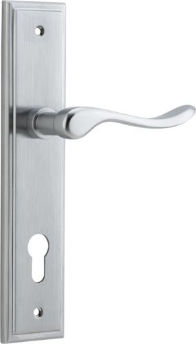 Stirling Lever - Stepped Backplate - Ella Grace - Iver - Brushed Chrome - Door Levers