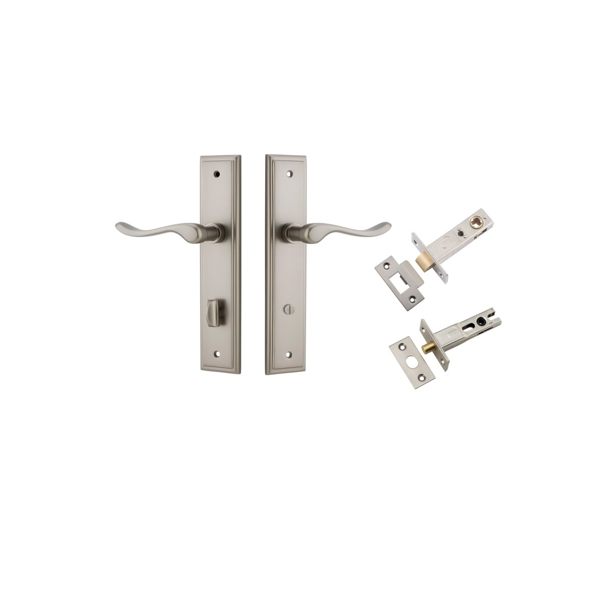 Stirling Lever - Stepped Backplate - Ella Grace - Iver - Satin Nickel - Door Levers