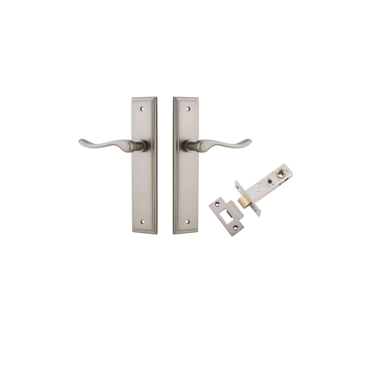 Stirling Lever - Stepped Backplate - Ella Grace - Iver - Satin Nickel - Door Levers